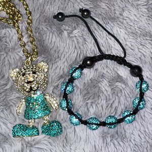 FREE WITH PURCHASE Beaded Bracelet AND Teddy Bear Necklace